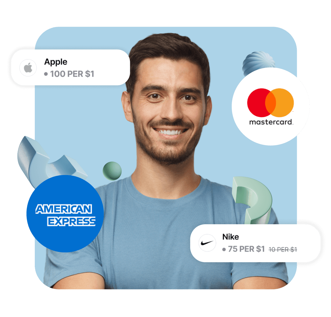 A happy person, who collected points on Drop's card linked offers platform by making purchases at Apple and Nike stores.