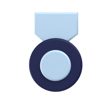 Blue Medal Vector Icon